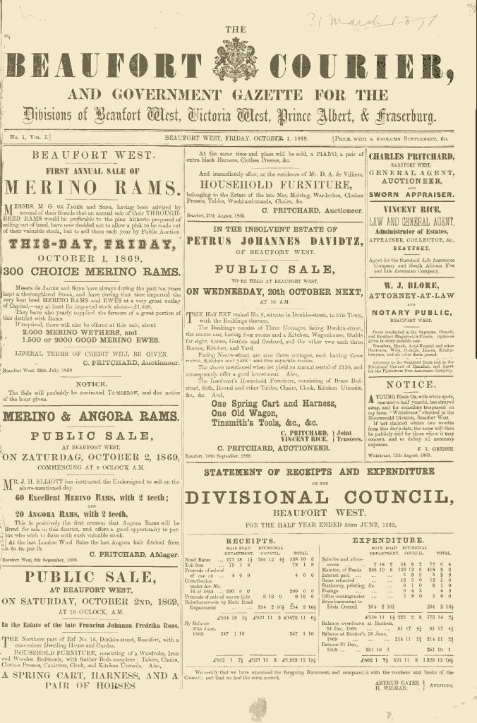 Courier: 1ste uitgawe