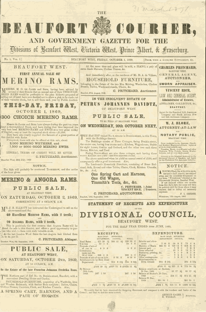 Courier: 1ste uitgawe